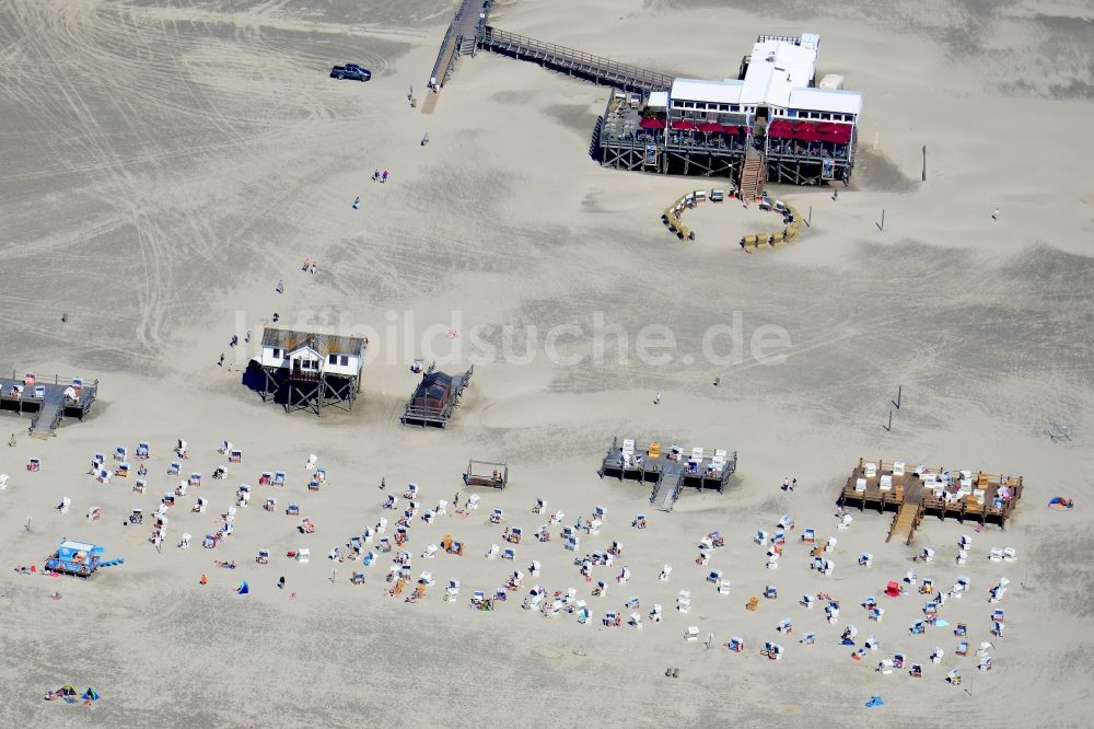 Sankt Peter-Ording von oben - Sandstrand- Landschaft an der Nordsee- Küste in Sankt Peter-Ording im Bundesland Schleswig-Holstein