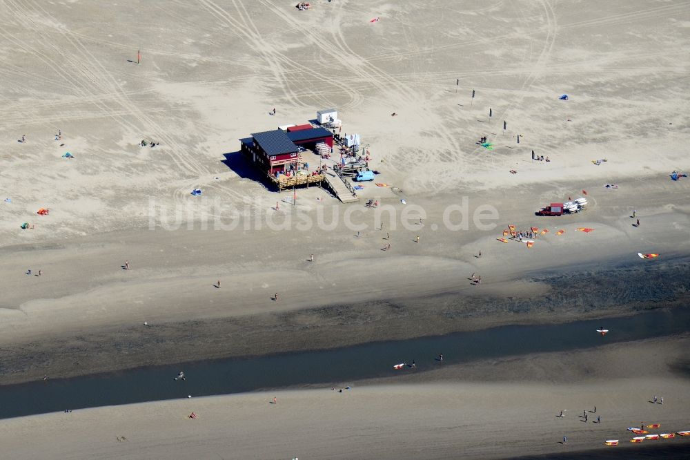 Luftbild Sankt Peter-Ording - Sandstrand- Landschaft an der Nordsee- Küste in Sankt Peter-Ording im Bundesland Schleswig-Holstein