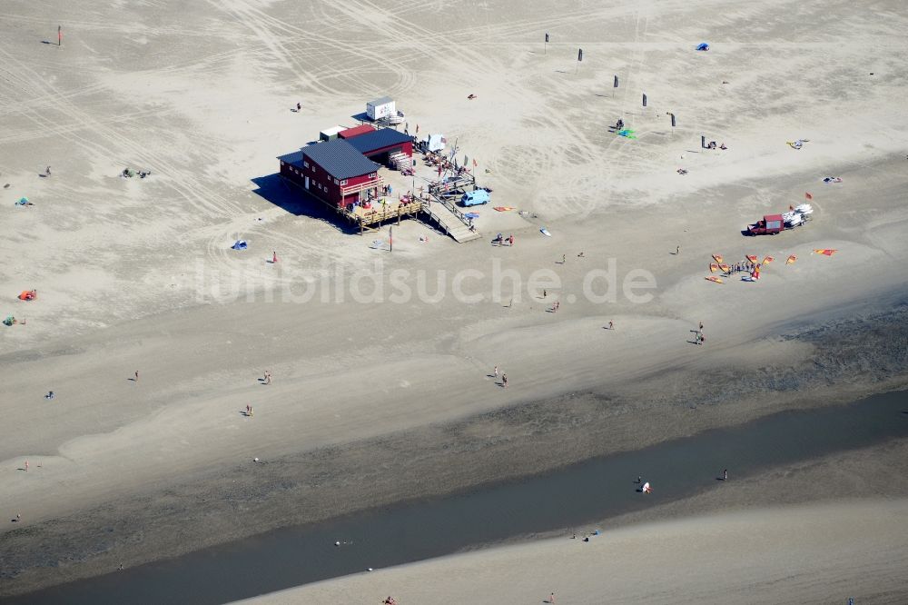 Sankt Peter-Ording von oben - Sandstrand- Landschaft an der Nordsee- Küste in Sankt Peter-Ording im Bundesland Schleswig-Holstein