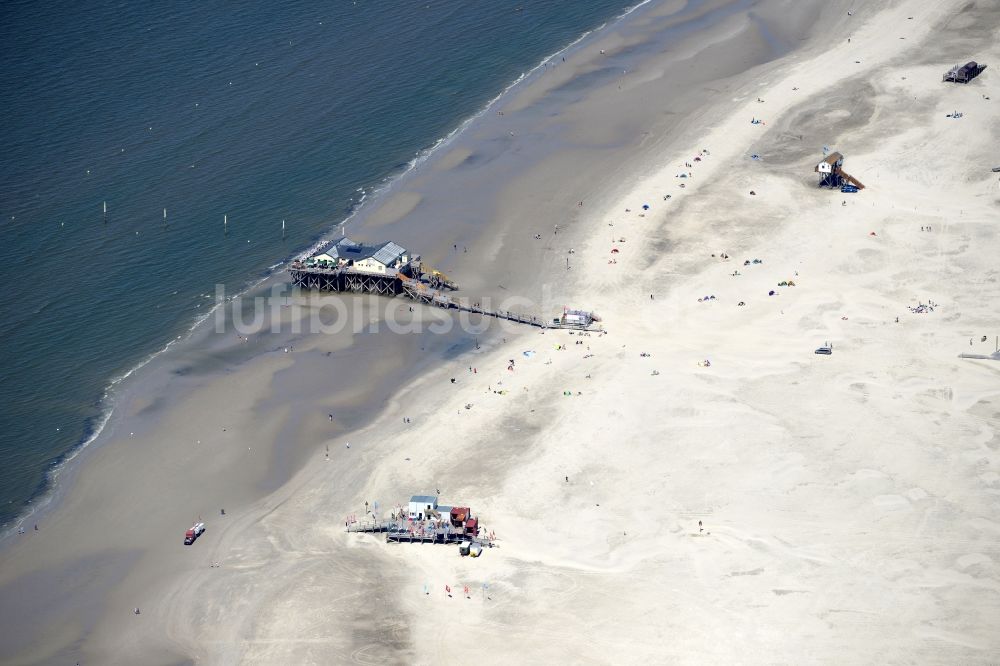 Sankt Peter-Ording von oben - Sandstrand- Landschaft an der Nordsee- Küste in Sankt Peter-Ording im Bundesland Schleswig-Holstein