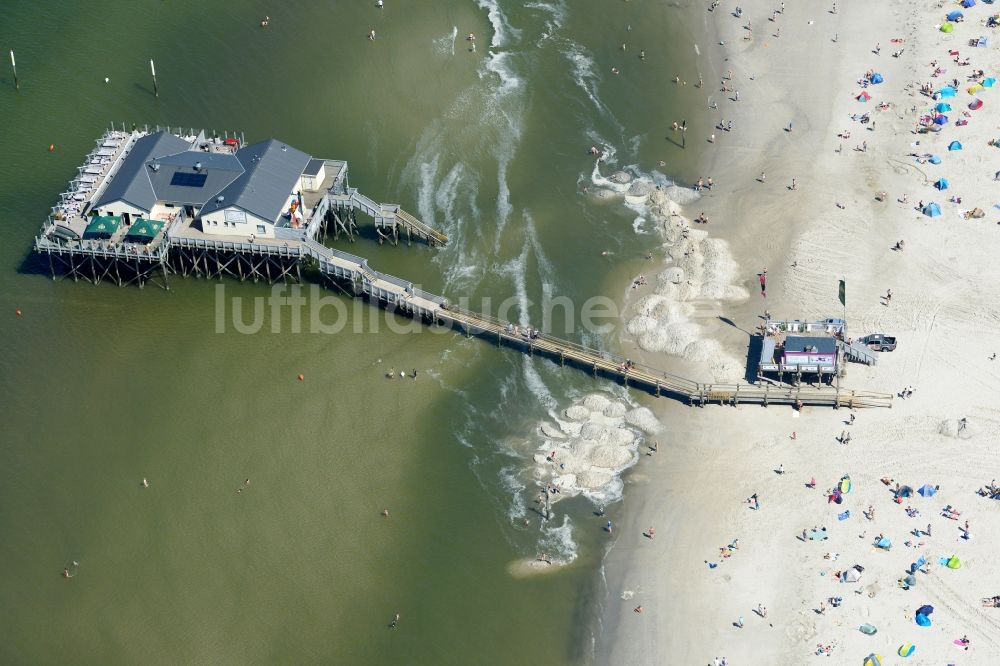 Luftbild Sankt Peter-Ording - Sandstrand- Landschaft an der Nordsee - Küste in Sankt Peter-Ording im Bundesland Schleswig-Holstein