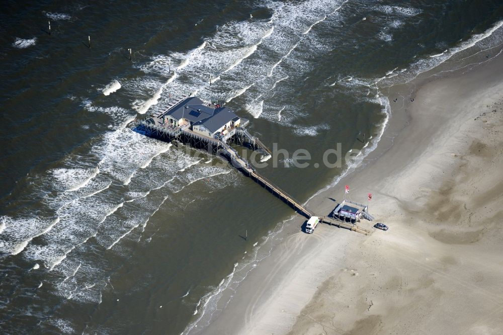 Luftbild Sankt Peter-Ording - Sandstrand- Landschaft an der Nordsee - Küste in Sankt Peter-Ording im Bundesland Schleswig-Holstein