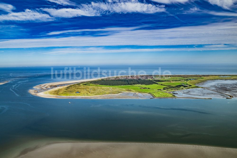 Luftbild Langeoog - Sandstrand- Landschaft an der Nordsee in Langeoog im Bundesland Niedersachsen