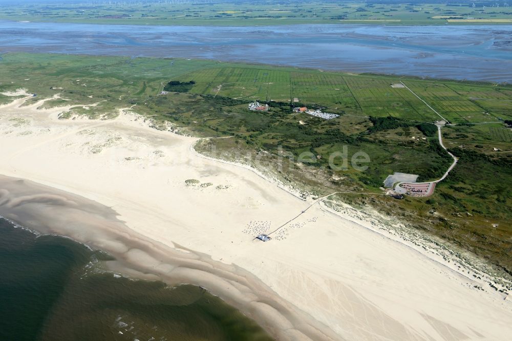 Luftaufnahme Norderney - Sandstrand- Landschaft an der Nordsee in Norderney im Bundesland Niedersachsen