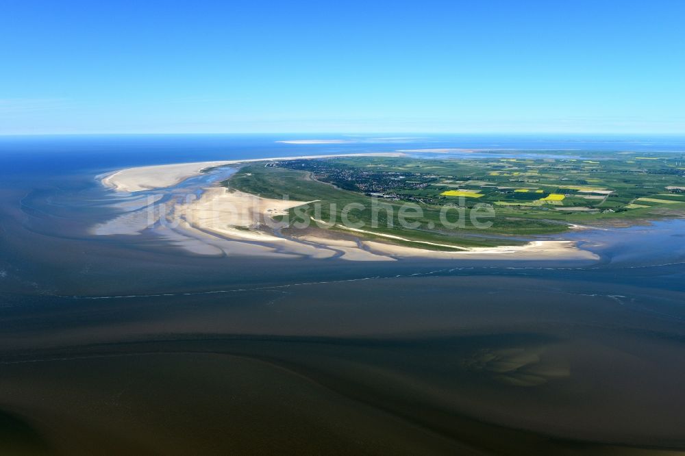 Sankt Peter-Ording von oben - Sandstrand- Landschaft an der Nordsee in Sankt Peter-Ording im Bundesland Schleswig-Holstein