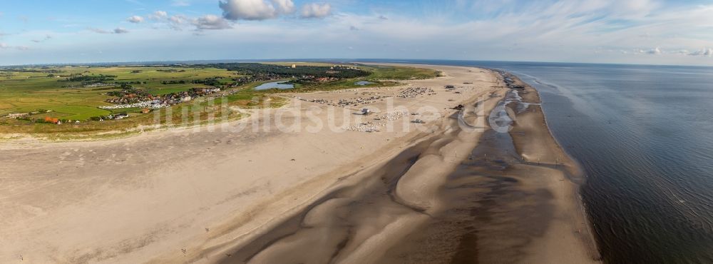 Luftbild Sankt Peter-Ording - Sandstrand- Landschaft der Nordsee in Sankt Peter-Ording im Bundesland Schleswig-Holstein, Deutschland