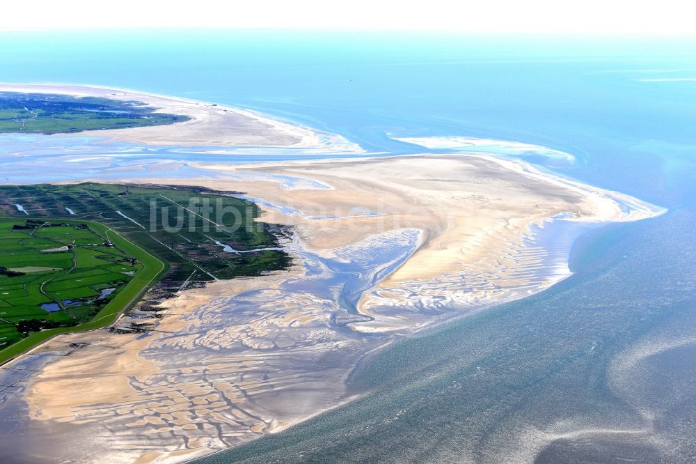 Luftbild Westerhever - Sandstrand- Landschaft an der Nordsee in Westerhever im Bundesland Schleswig-Holstein