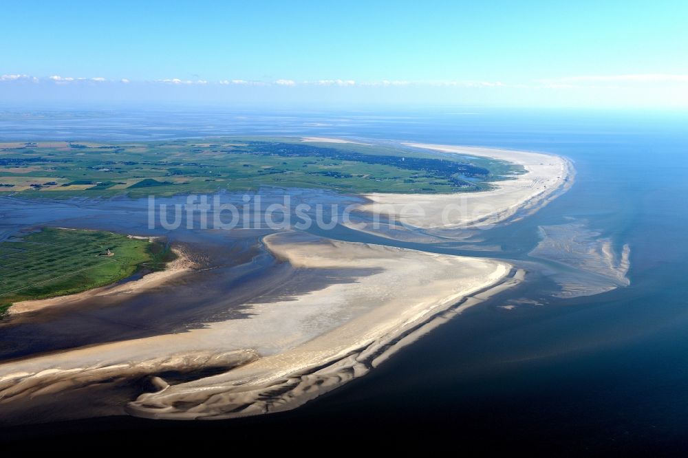 Luftaufnahme Westerhever - Sandstrand- Landschaft an der Nordsee in Westerhever im Bundesland Schleswig-Holstein