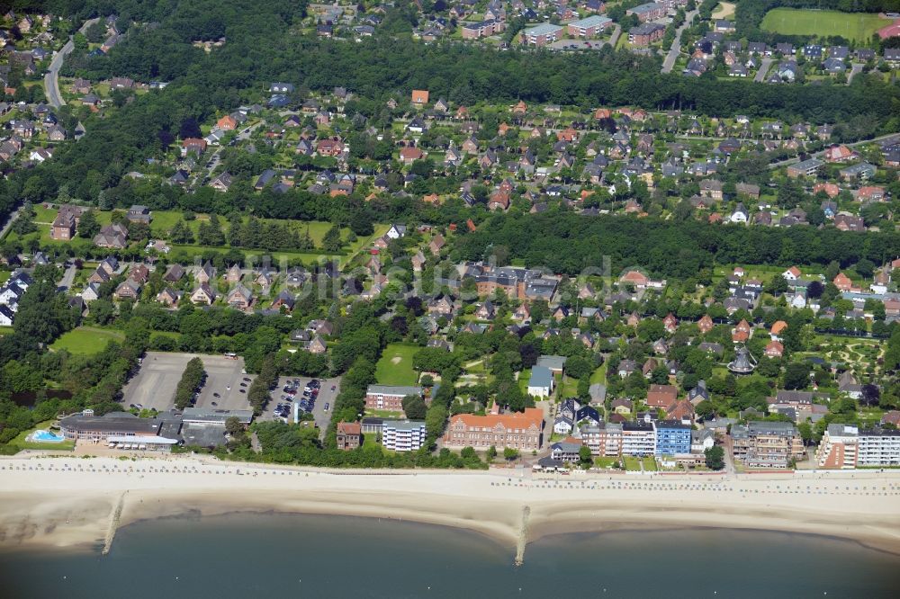 Luftbild Wyk auf Föhr - Sandstrand- Landschaft an der Nordsee in Wyk auf Föhr im Bundesland Schleswig-Holstein