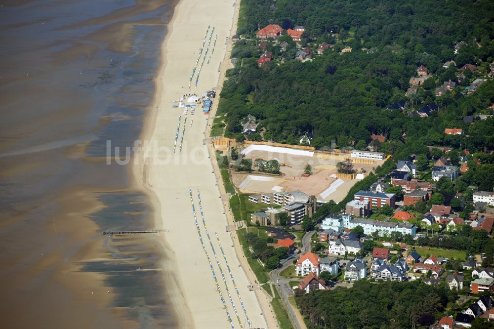 Wyk auf Föhr von oben - Sandstrand- Landschaft an der Nordsee in Wyk auf Föhr im Bundesland Schleswig-Holstein