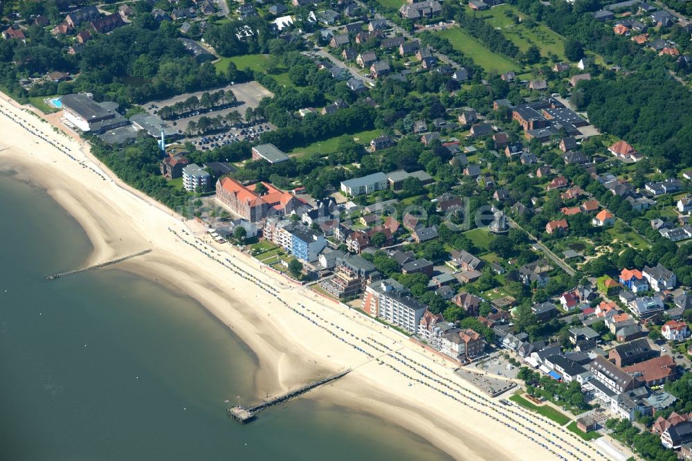 Luftbild Wyk auf Föhr - Sandstrand- Landschaft an der Nordsee in Wyk auf Föhr im Bundesland Schleswig-Holstein