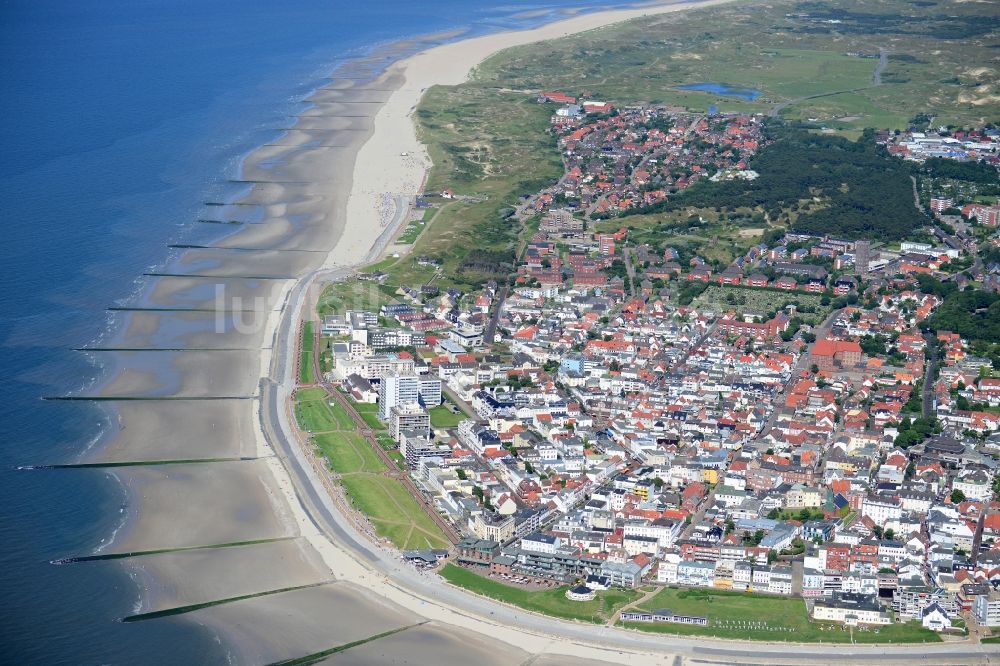 Luftbild Norderney - Sandstrand- Landschaft an der Nordsee zur Insel Norderney im Bundesland Niedersachsen