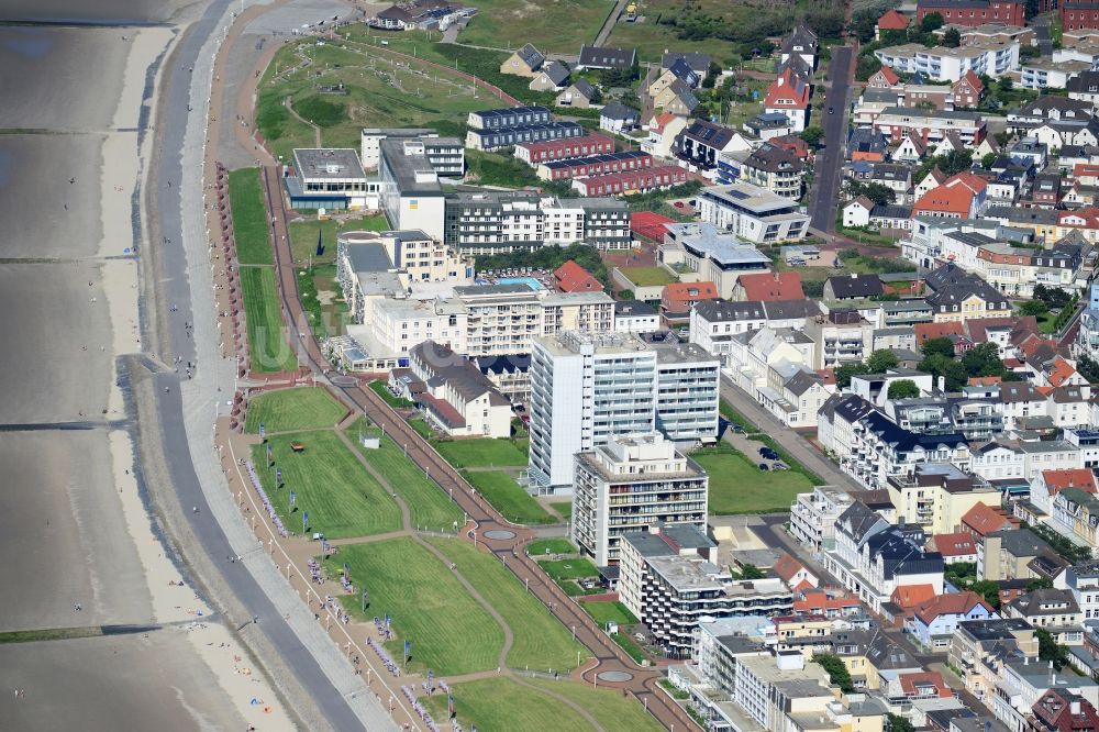 Luftaufnahme Norderney - Sandstrand- Landschaft an der Nordsee zur Insel Norderney im Bundesland Niedersachsen