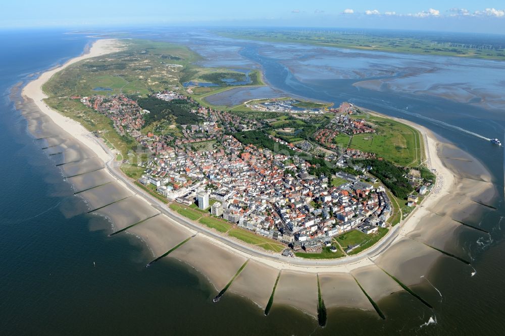 Luftbild Norderney - Sandstrand- Landschaft an der Nordsee zur Insel Norderney im Bundesland Niedersachsen