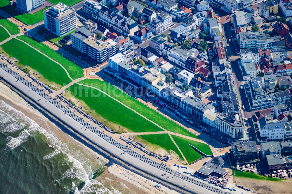 Luftaufnahme Norderney - Sandstrand- Landschaft an der Nordsee zur Insel Norderney im Bundesland Niedersachsen