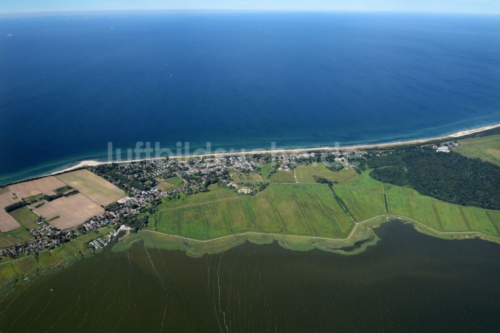 Ahrenshoop aus der Vogelperspektive: Sandstrand- Landschaft an der Ostsee in Ahrenshoop im Bundesland Mecklenburg-Vorpommern