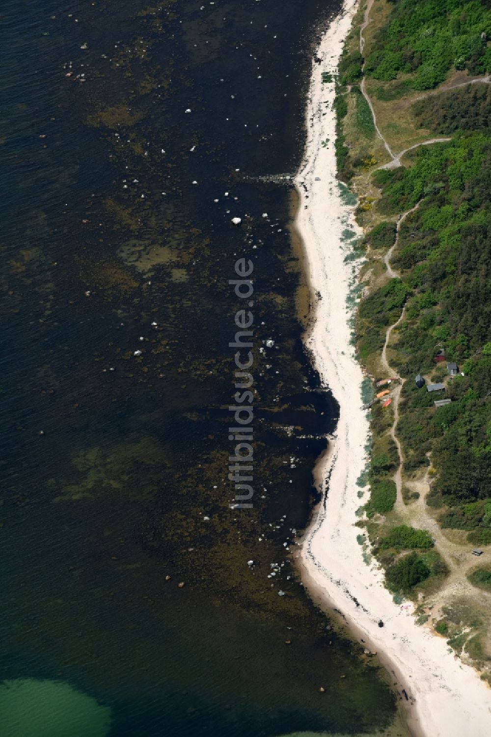 Hasle aus der Vogelperspektive: Sandstrand- Landschaft an der Ostsee in Hasle in Region Hovedstaden, Dänemark