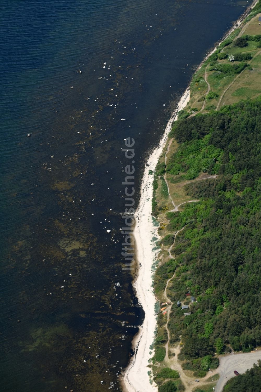 Luftbild Hasle - Sandstrand- Landschaft an der Ostsee in Hasle in Region Hovedstaden, Dänemark