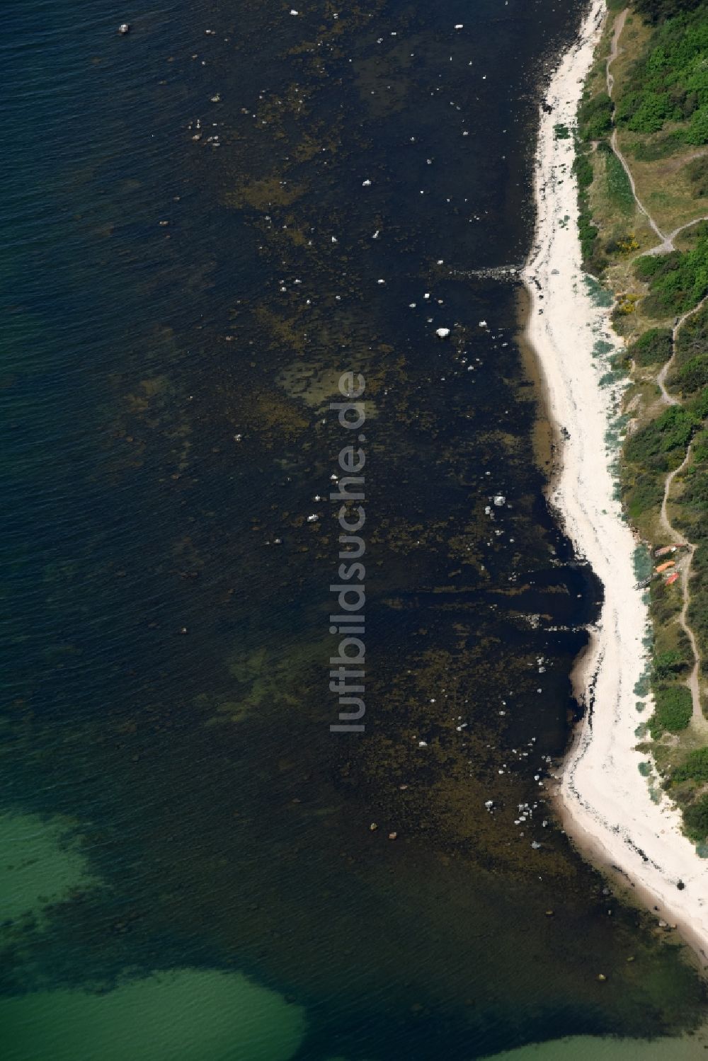 Luftaufnahme Hasle - Sandstrand- Landschaft an der Ostsee in Hasle in Region Hovedstaden, Dänemark