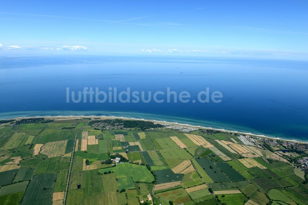 Luftaufnahme Heidkate - Sandstrand- Landschaft an der Ostsee in Heidkate im Bundesland Schleswig-Holstein