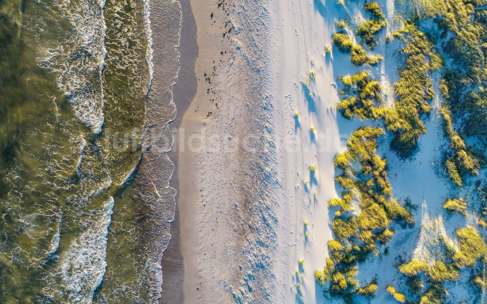 Luftbild Dueodde - Sandstrand- Landschaft der Ostsee- Insel Bornholm in Dueodde in Region Hovedstaden, Dänemark