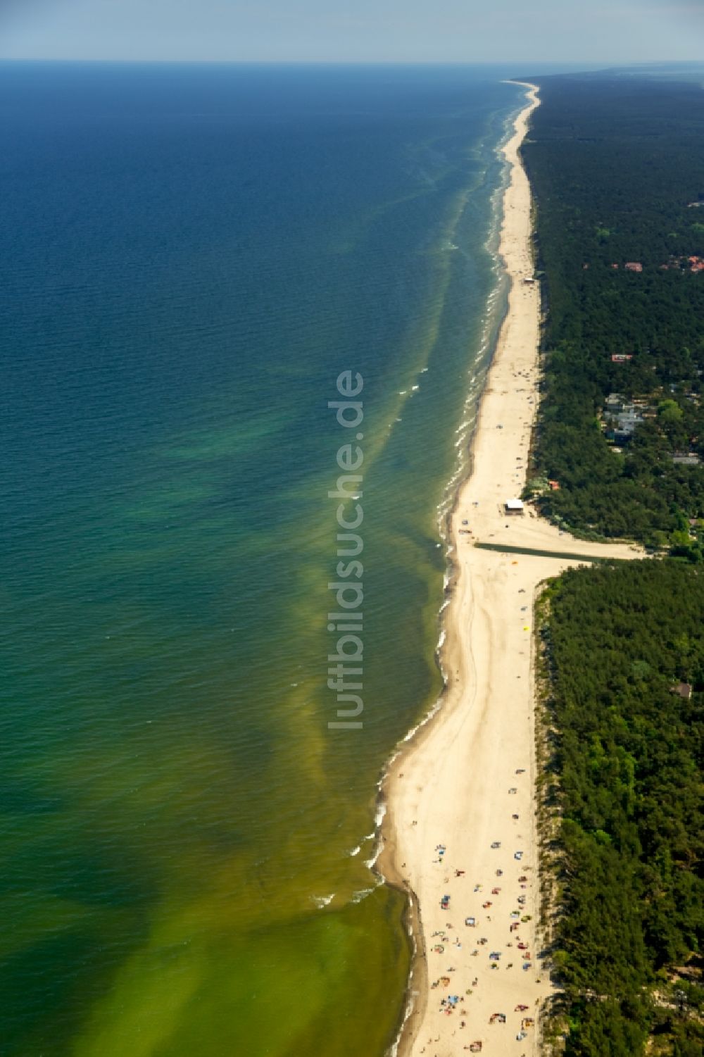 Luftbild Niechorze Horst - Sandstrand- Landschaft an der Ostsee in Niechorze Horst in Westpommern, Polen