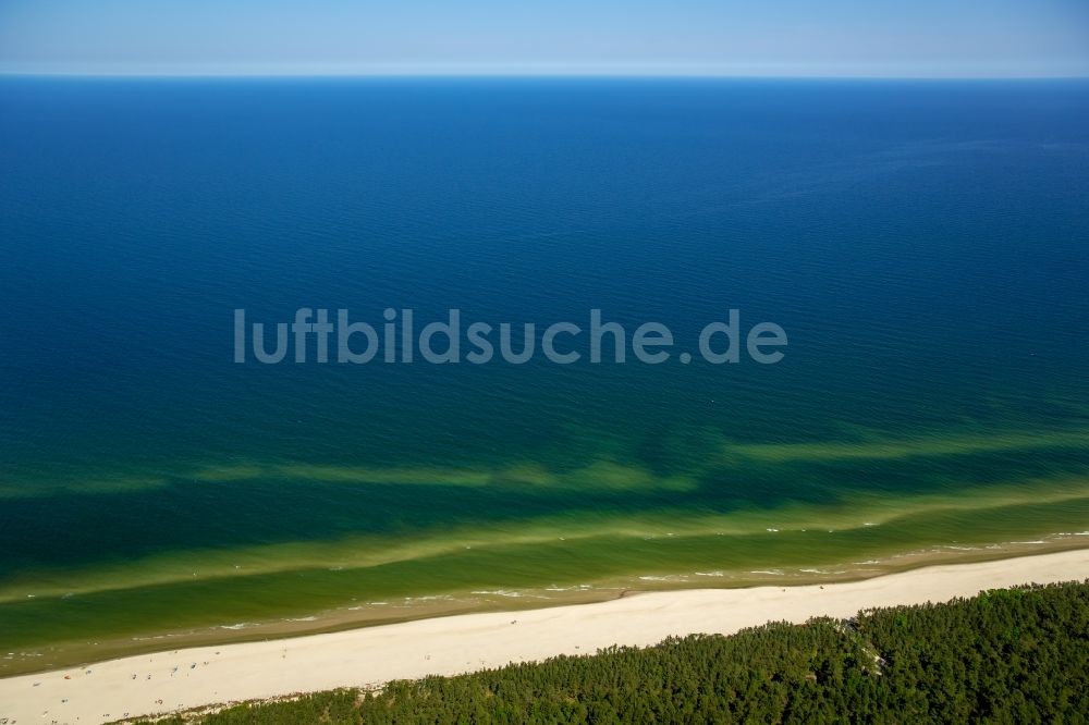 Luftaufnahme Niechorze Horst - Sandstrand- Landschaft an der Ostsee in Niechorze Horst in Westpommern, Polen