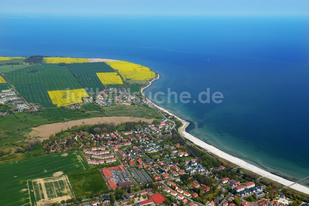 Ostseebad Boltenhagen von oben - Sandstrand- Landschaft der Ostsee in Ostseebad Boltenhagen im 