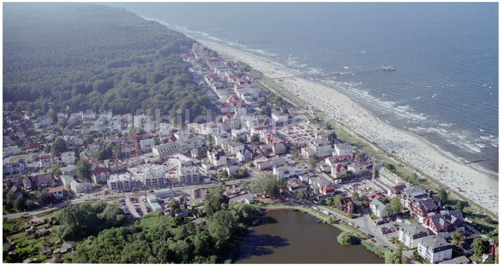 Luftbild Seebad Heringsdorf - Sandstrand- Landschaft der Ostsee in Seebad Heringsdorf im Bundesland Mecklenburg-Vorpommern, Deutschland