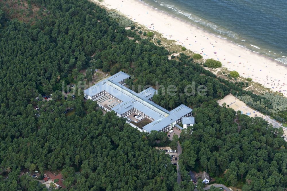 Luftbild Trassenheide - Sandstrand- Landschaft an der Ostsee in Trassenheide im Bundesland Mecklenburg-Vorpommern