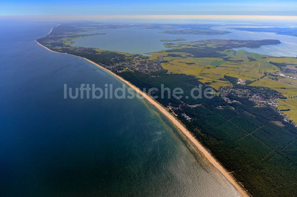 Trassenheide von oben - Sandstrand- Landschaft an der Ostsee in Trassenheide im Bundesland Mecklenburg-Vorpommern