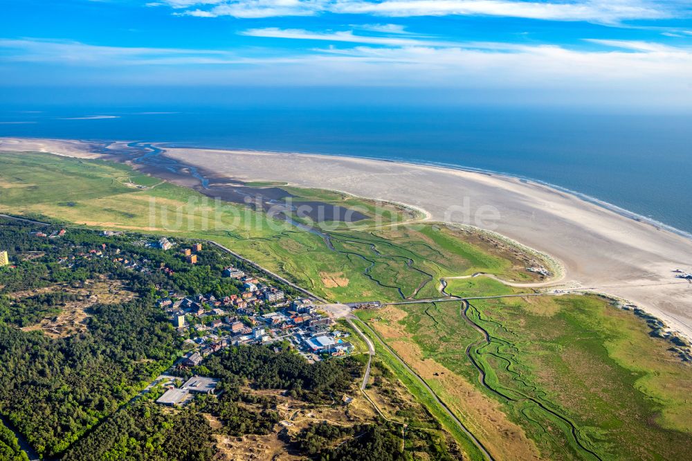 Luftbild Sankt Peter-Ording - Sandstrand- Landschaft in Sankt Peter-Ording im Bundesland Schleswig-Holstein, Deutschland