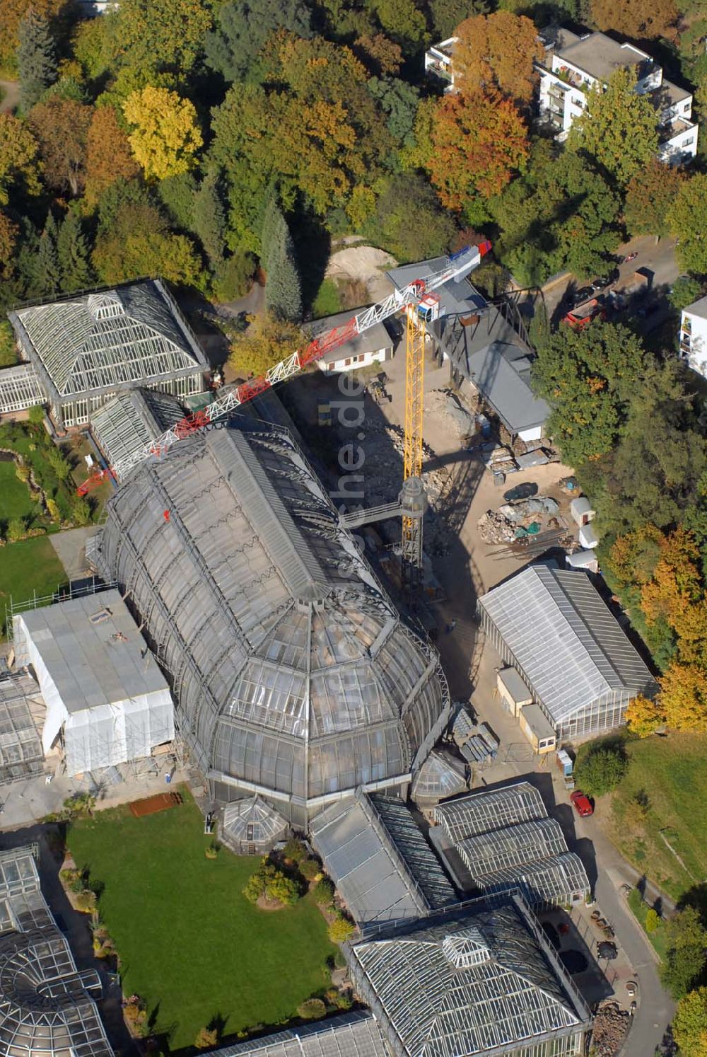 Berlin-Dahlem von oben - Sanierung des Botanischen Gartens Berlin