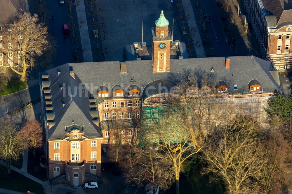 Luftbild Herne - Sanierung der Gebäude der Stadtverwaltung - Rathaus in Herne im Bundesland Nordrhein-Westfalen, Deutschland