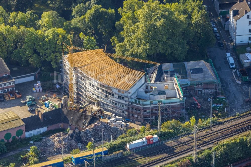 Luftaufnahme Herne - Sanierung eines Gebäudekomplexes der Heitkamp-Villa an der Langekampstraße in Herne im Bundesland Nordrhein-Westfalen, Deutschland