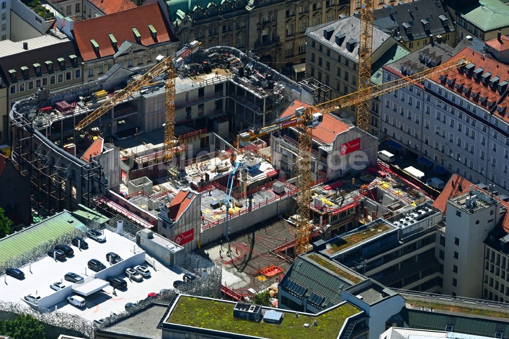 München aus der Vogelperspektive: Sanierung eines Gebäudekomplexes Kardinal-Faulhaber-Straße - Prannerstraße - Salvatorstraße im Ortsteil Altstadt in München im Bundesland Bayern, Deutschland