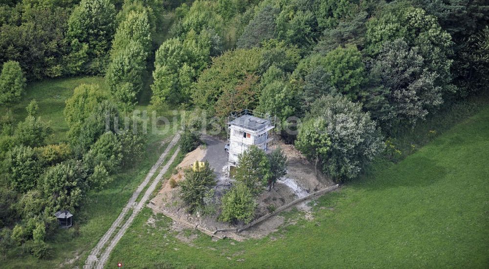 Luftaufnahme Eisenach - Sanierung eines Grenzwachturms bei Eisenach