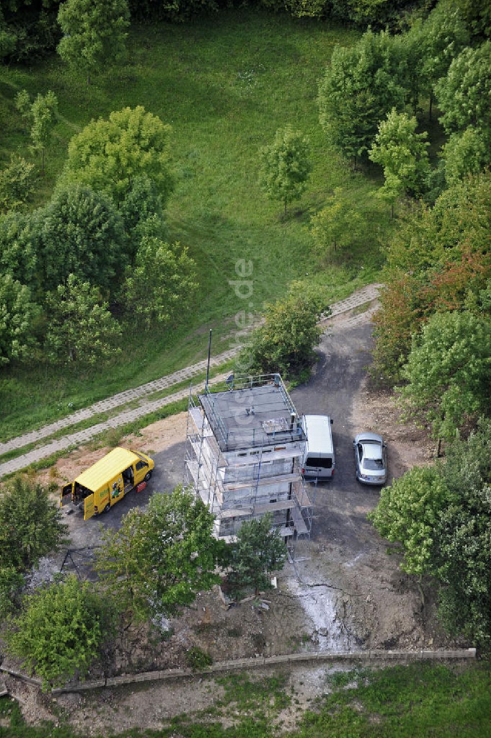 Luftbild Eisenach - Sanierung eines Grenzwachturms bei Eisenach