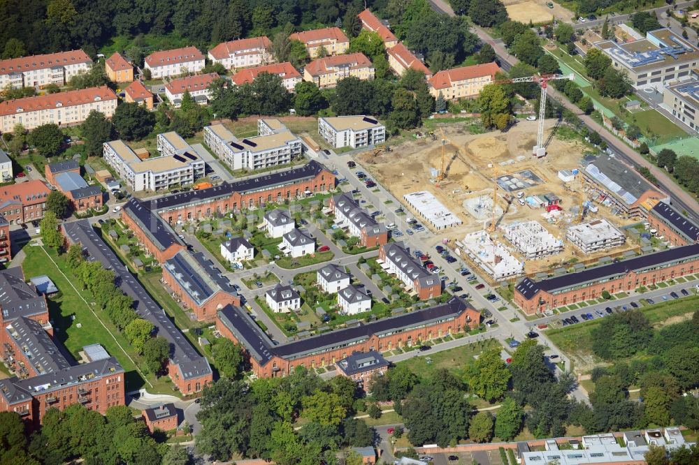 Luftbild Potsdam - Sanierung und Schaffung von Wohnraum auf dem Gelände der ehemaligen Ruinenbergkaserne in der Jägervorstadt in Potsdam im Bundesland Brandenburg