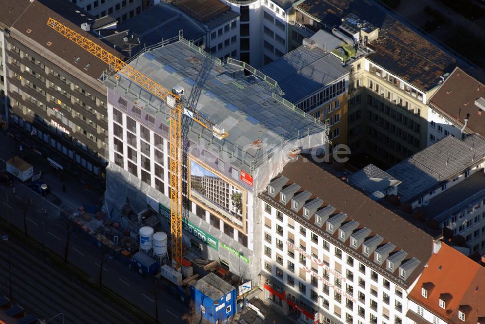 Luftaufnahme München - Sanierung der Sonnenstraße 31 in München