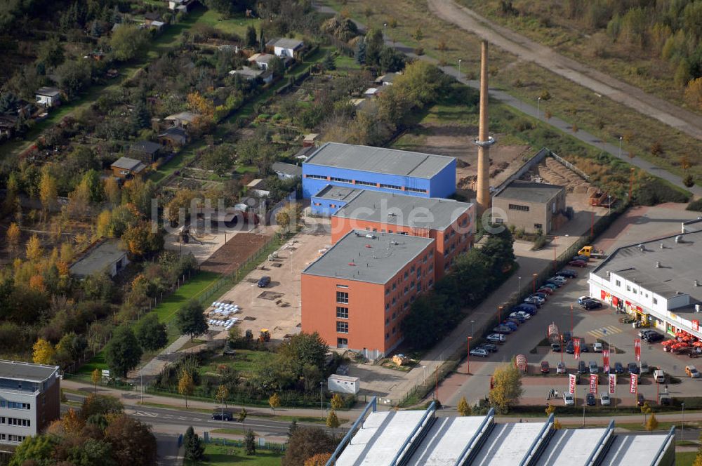 Magdeburg aus der Vogelperspektive: Sanierung Sport-Sekundarschule Hans Schellheimer / Grundschule Am Brückfeld in Magdeburg