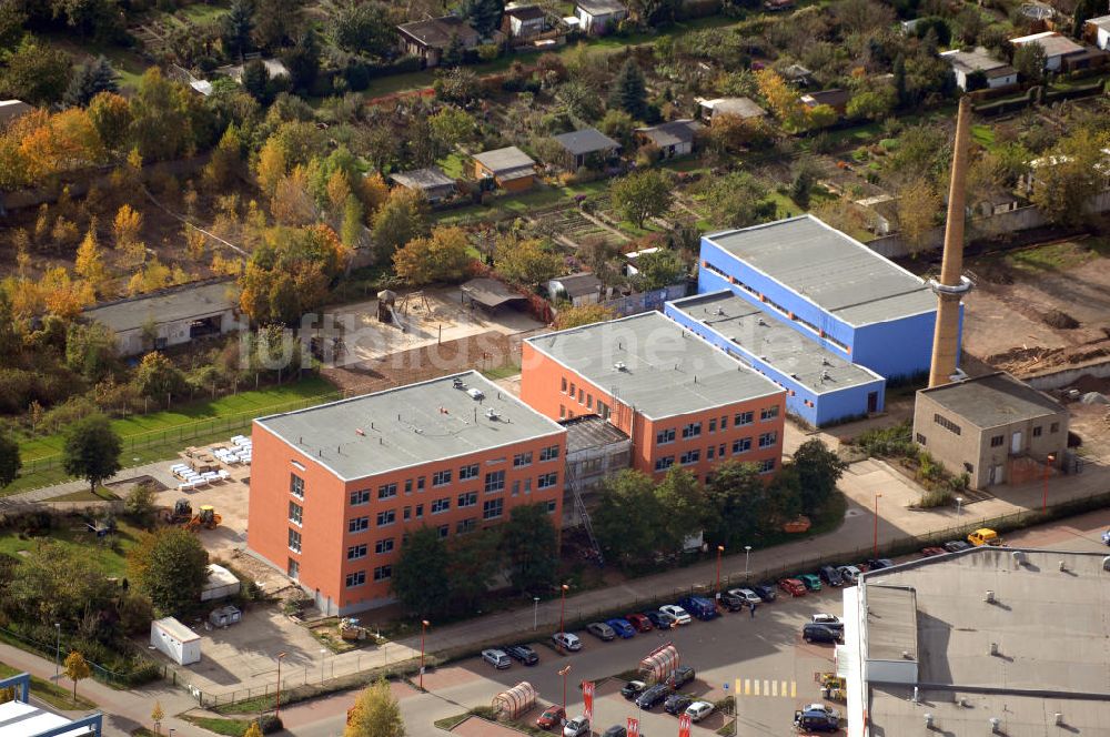 Luftbild Magdeburg - Sanierung Sport-Sekundarschule Hans Schellheimer / Grundschule Am Brückfeld in Magdeburg