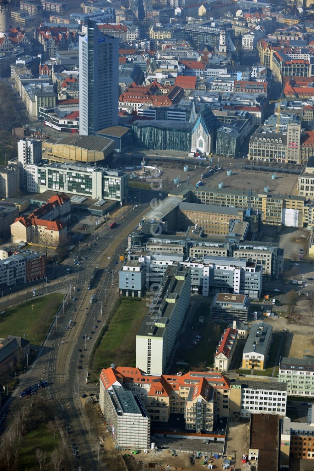 Leipzig von oben - Sanierung und Umbau der ehemaligen Druckerei VEB Interdruck Leipzig im Bundesland Sachsen