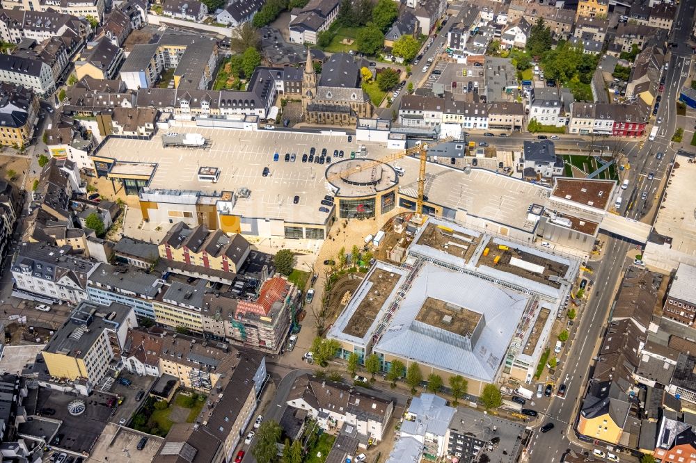 Luftaufnahme Velbert - Sanierung der Veranstaltungshalle des Forum Niederberg an der Oststraße in Velbert im Bundesland Nordrhein-Westfalen, Deutschland