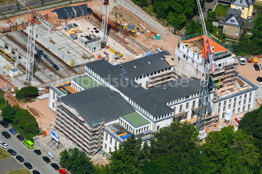 Chemnitz von oben - Sanierung der Veranstaltungshalle Kulturpalast Rabenstein in Chemnitz im Bundesland Sachsen, Deutschland