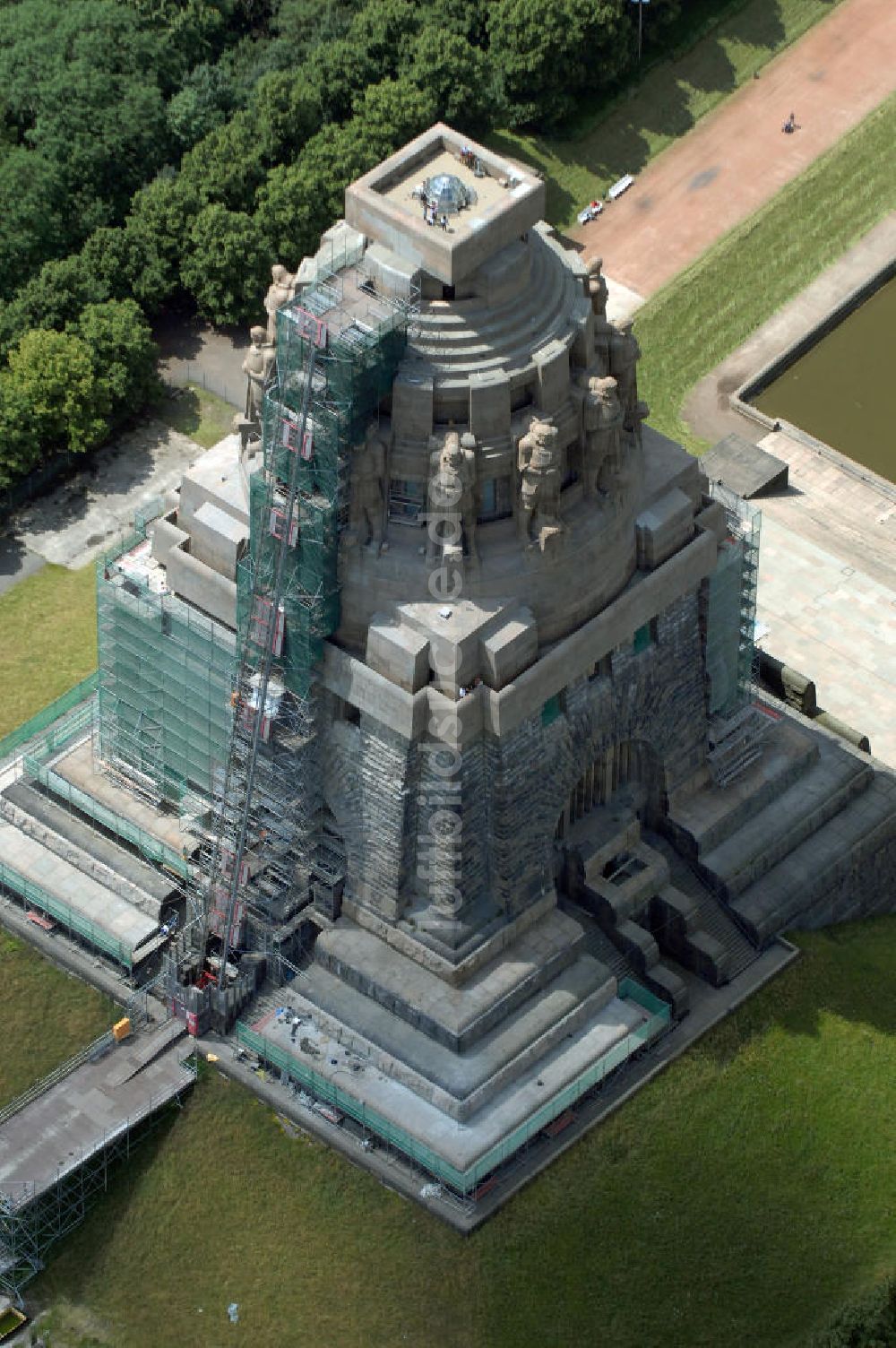 Luftbild Leipzig - Sanierung Völkerschlachtdenkmal Leipzig