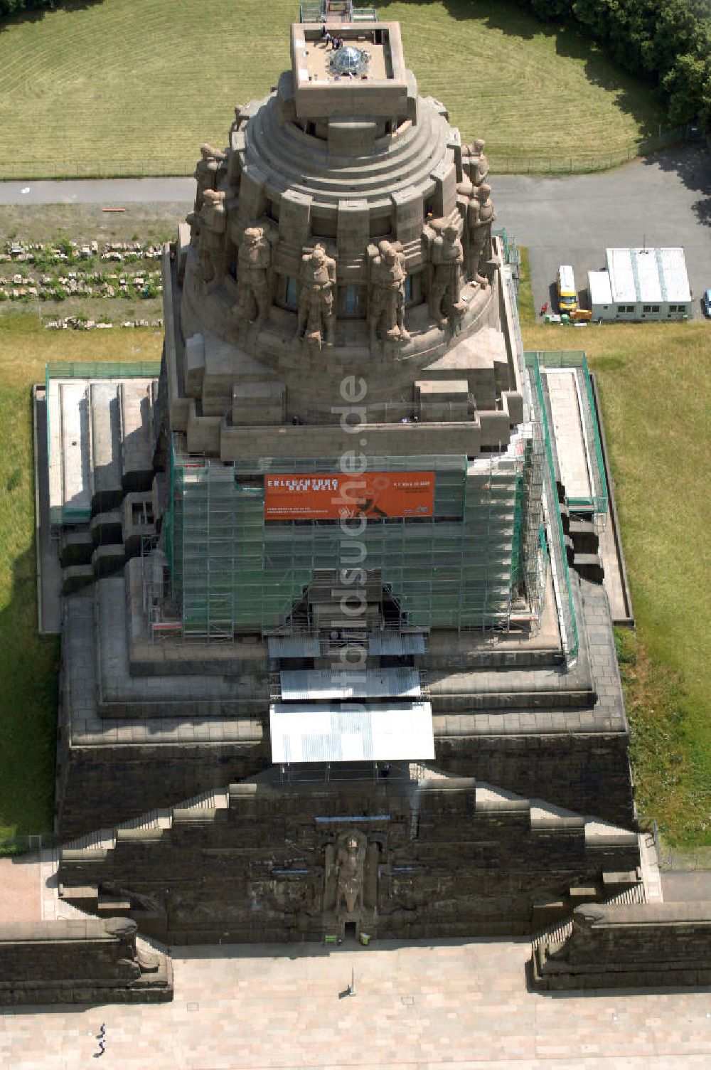 Luftaufnahme Leipzig - Sanierung Völkerschlachtdenkmal Leipzig