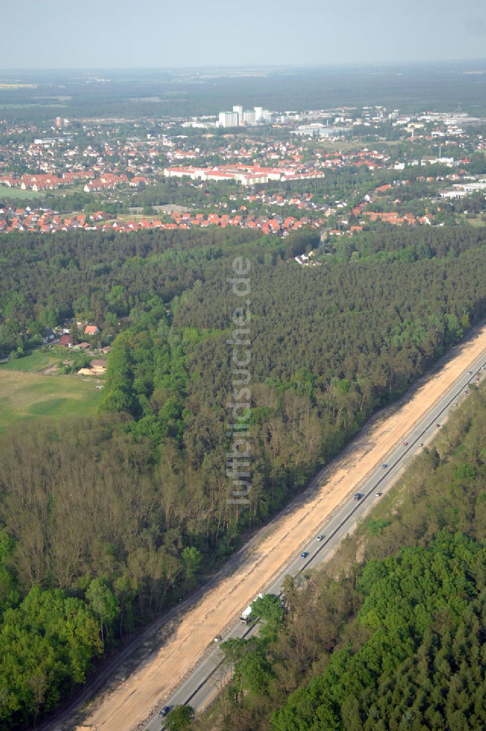 Luftbild FÜRSTENWALDE - Sanierungs- und Ausbauarbeiten an der A12 bei Fürstenwalde