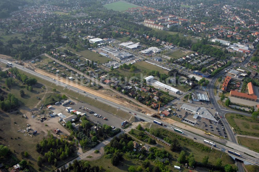 Luftaufnahme FÜRSTENWALDE - Sanierungs- und Ausbauarbeiten an der A12 bei Fürstenwalde