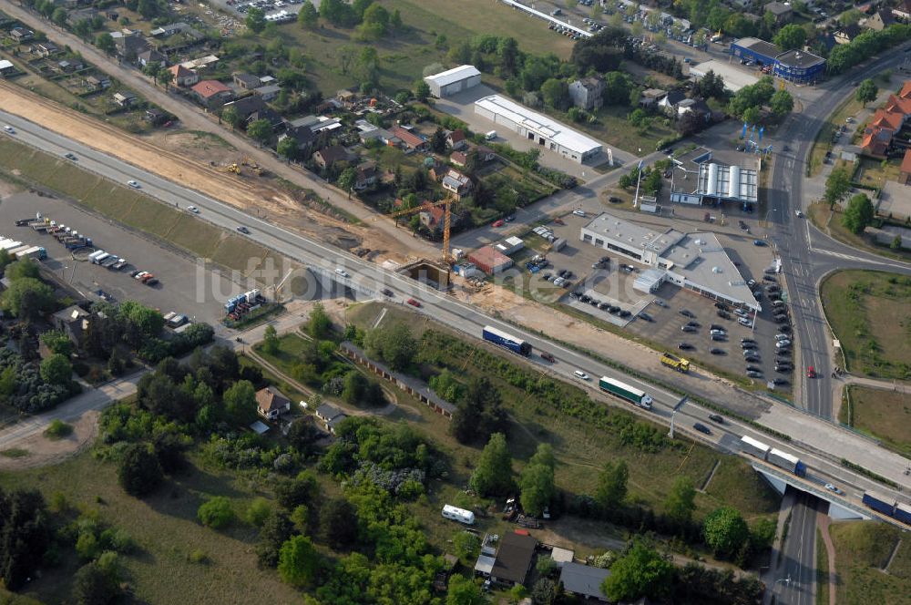 FÜRSTENWALDE von oben - Sanierungs- und Ausbauarbeiten an der A12 bei Fürstenwalde